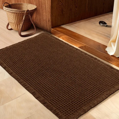 IM HOME Waffle Bath Mat Rugs 1/2/3 Piece, Boho Woven Modern Carpet, Absorbent Bathroom Rugs, Soft Washable Bath Rugs with Tassels for Bathroom, Bedroom, Kitchen, Shower, Tub,Halloween