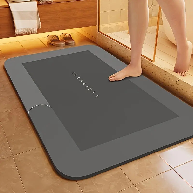 Geometric Anti-Skid Diatomite Bath Mat - Highly Absorbent, Fast Absorb with Diatomite Construction for Fast Soak, Anti-Mold, Machine-Washable Reusable Floor Mat for Shower, Tub