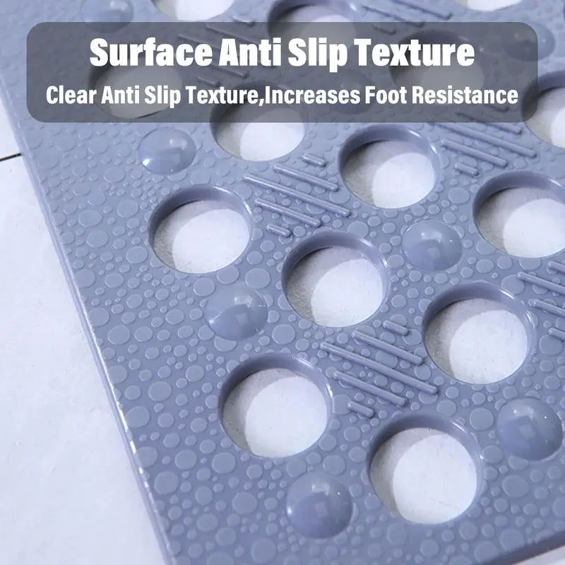 Silicone World Anti-skid Bathroom Mats Shower with Porous Water Leakage Bathtub Mat Suction Cup with Drain Hole Carpet Floor Mat