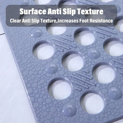 Silicone World Anti-skid Bathroom Mats Shower with Porous Water Leakage Bathtub Mat Suction Cup with Drain Hole Carpet Floor Mat