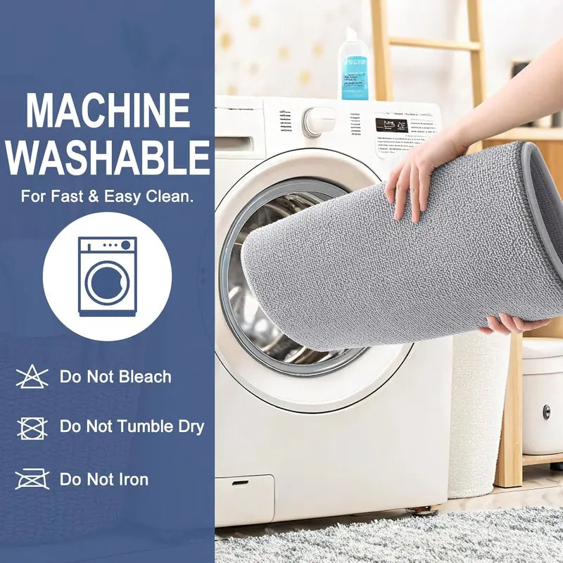 Rectangular Cushioned Thick Contour Hug Foam Bathroom Mat - Plain, Strong, Decorative, Comfortable Water Absorbent Mat, Wicks Moisture Fast, Stays Put PVC Backing, Machine Washable Bathroom Supplies for Tub, Shower (Cold Wash, No Bleach, Easy Clean)
