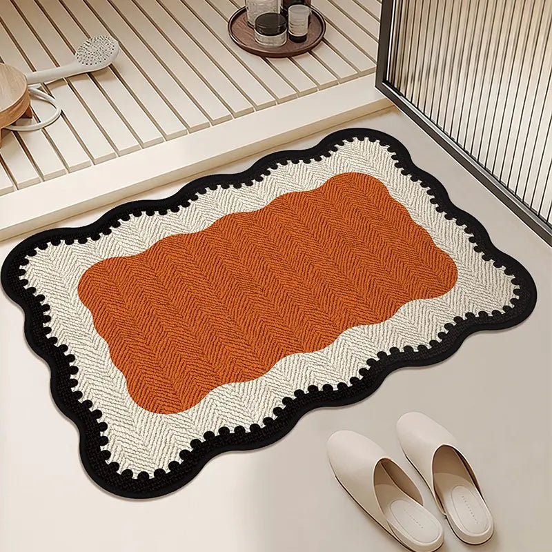Bamboo Fiber Bathroom Rug, Moisture-Adsorbing Non-Slip Design, Easy Clean &, Ideal for Bathrooms, Bathroom Mats, Bath Rugs Non Slip Washable, Absorbent Bathroom Mat