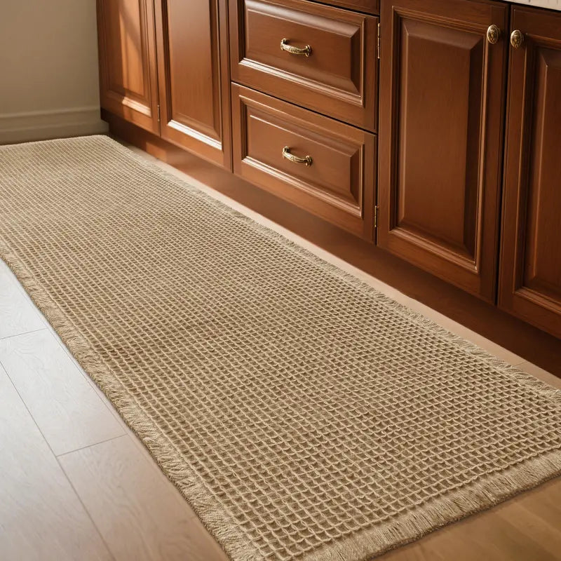 IM HOME Waffle Bath Mat Rugs 1/2/3 Piece, Boho Woven Modern Carpet, Absorbent Bathroom Rugs, Soft Washable Bath Rugs with Tassels for Bathroom, Bedroom, Kitchen, Shower, Tub,Halloween