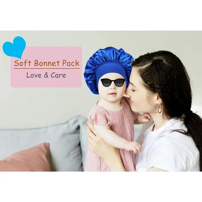 SQ-HDW204 3 PCS Kids Bonnets for Girls,Silk Bonnet for Kid Sleeping,Toddler Bonnet for Boys and Girls Shower Satin