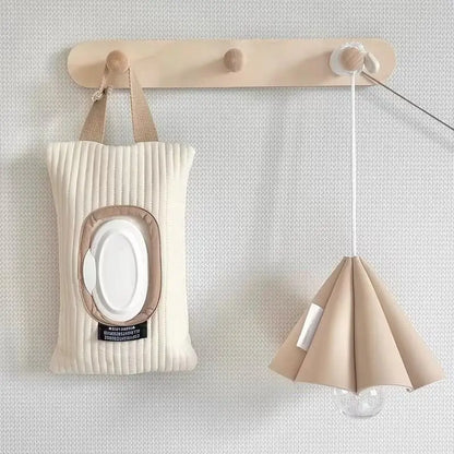 Simple Car Home Paper Towel Storage Bag, Cute Wet Wipe Holder for Baby Stroller, Convenient Portable Practical Pull-Down Handheld Organizer