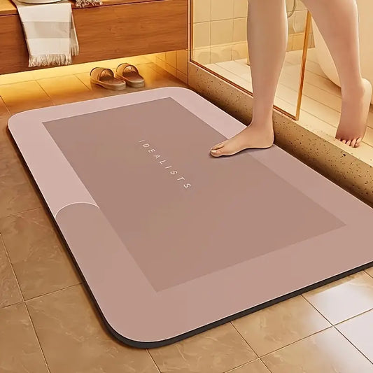 Plush Quick-Dry Absorbent Mat for Bathroom & Kitchen, Non-Slip Water Absorbing Foot Rug, Durable and Dirt-Resistant for High-Traffic Entryways