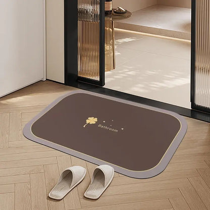2PC Super Absorbent Bathroom Floor Mat Thickened Bathroom Absorbent Quick-drying Slip-Resistant Suitable Use in Shower Areas