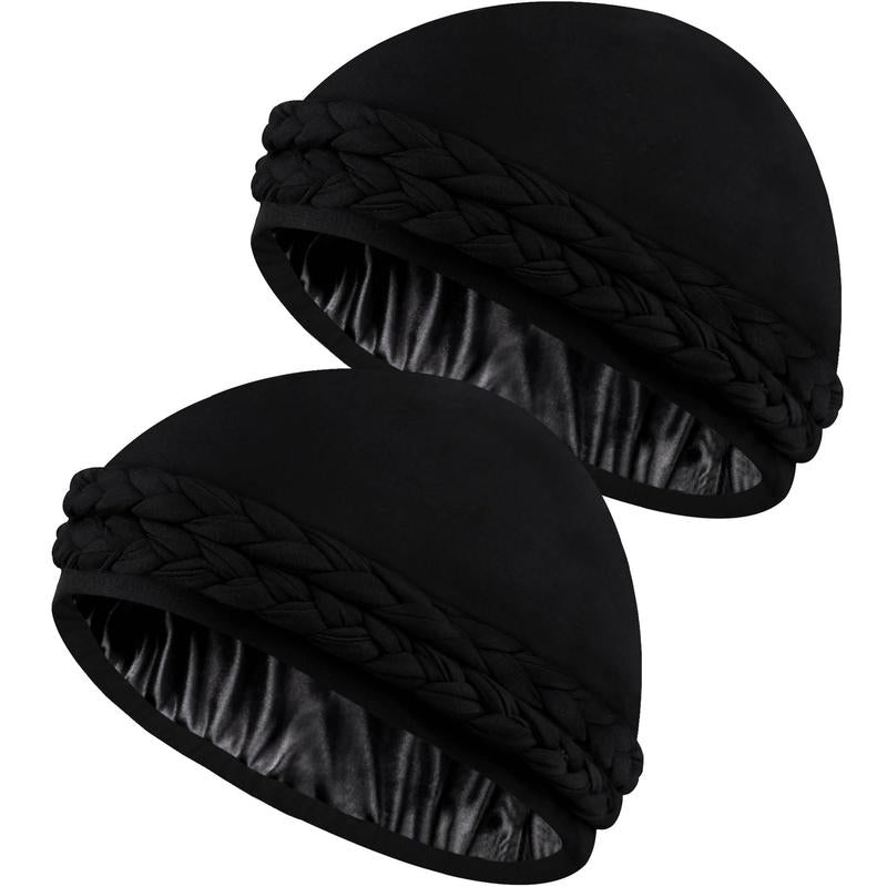 Silk Satin Lined Halo Turban - Vintage Twist Head Wraps for Men & Women, Stylish Durag & Sleeping Bonnets - Pre-Tied Satin Turban & Skull Cap