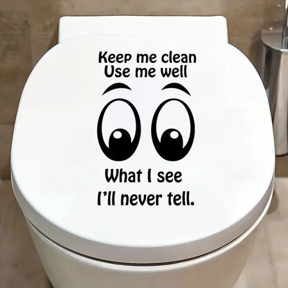 Creative Eye Pattern Toilet Seat Sticker, Removable Decorative Toilet Cover Decal, Fun Bathroom Decoration, Easy to Use, Bathroom Decoration Supplies, Bathroom Accessory