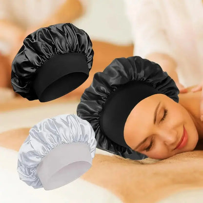 Women's Adjustable Reusable Waterproof Non-Woven Shower Cap, Random Color Shipped Fashion Bathroom Home Supply Accessory