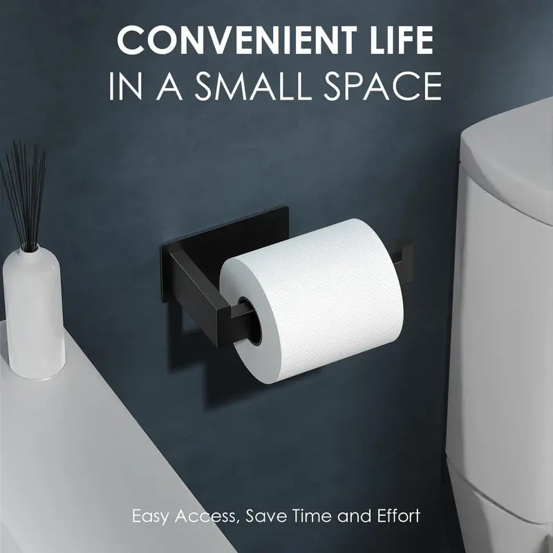 Auxmir Self-Adhesive Toilet Holder - No-Drilling Premium Thick SUS304 Stainless Steel, Rustproof, Durable 11lb Capacity Portable Toilet Paper Holder for Bathroom, RV