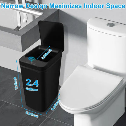 Summerwins Modern Smart Motion Sensor Trash Can - ABS, With Lid, Plastic Pack, Waterproof, Space-Saving, Multifunctional, Eco-Friendly Automatic Induction Nordic Style Modern Bathroom Accessory for Home Bathroom, Office (Automatic Trash Bins, Smart Bin),