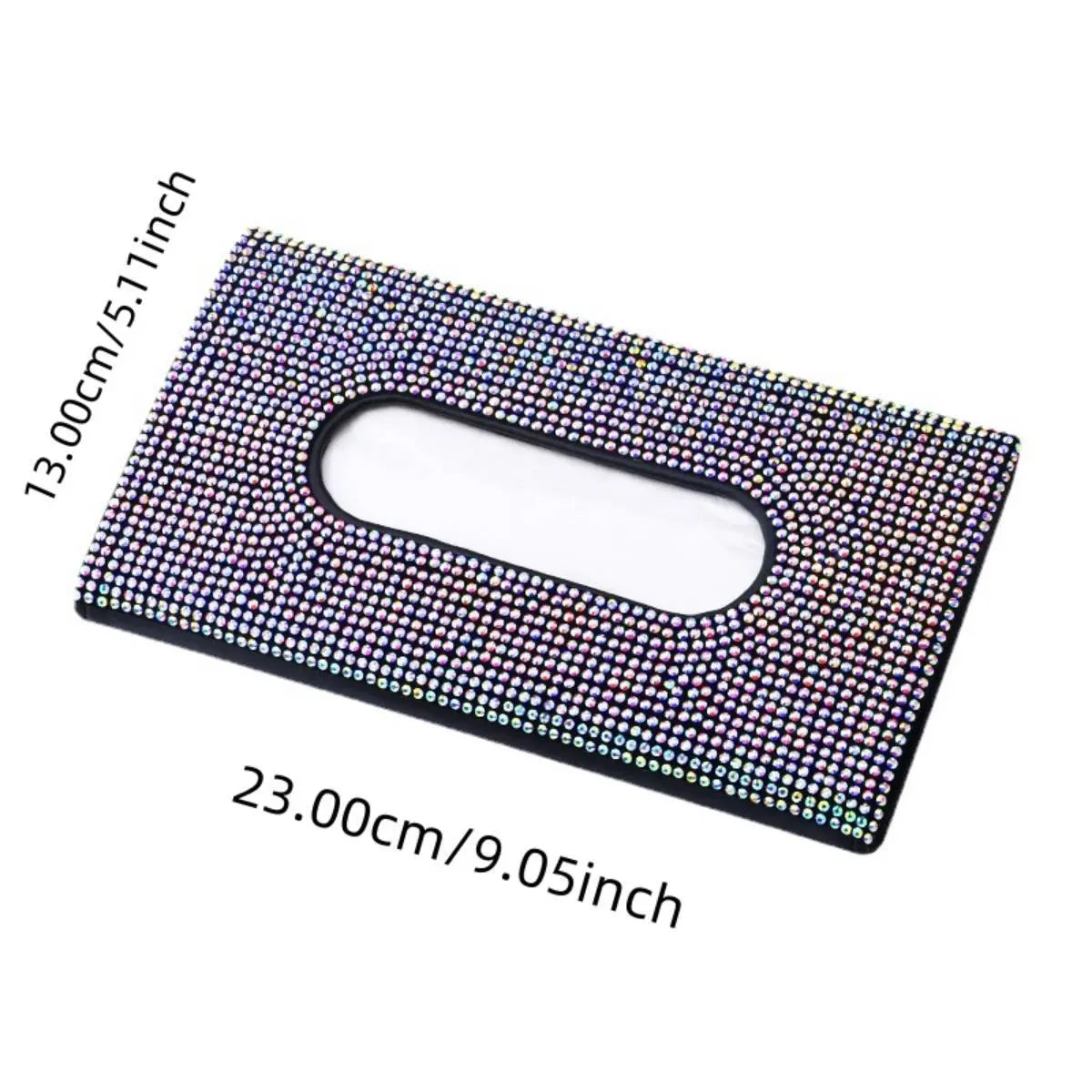 Car Tissue Box, Car Sun Visor Tissue Storage Box, Glitter Artificial Rhinestone Shiny Tissue Bag, Artificial Crystal Car Back Seat Tissue Bag, Tissue Holder for Car, Car Accessories Women, Car Interior Accessories Girls