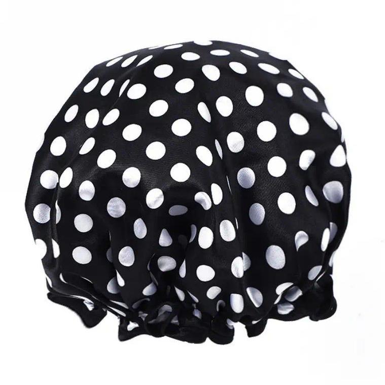 Women’s Double-Layer Waterproof Elastic Shower Cap, Reusable Eco-Friendly Leak-Proof Hair Protection Head Cover, Lightweight Multi-Purpose Accessory for Bathing Skincare Cooking And Daily Hair Care Routines
