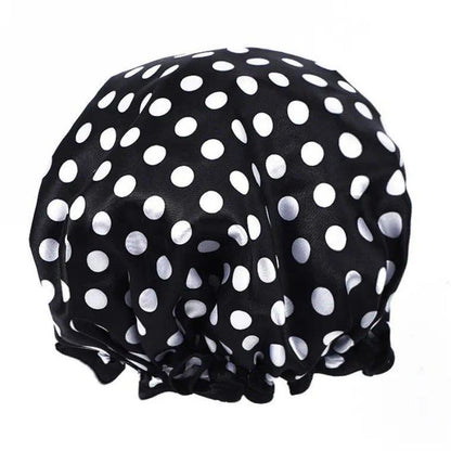 Women’s Double-Layer Waterproof Elastic Shower Cap, Reusable Eco-Friendly Leak-Proof Hair Protection Head Cover, Lightweight Multi-Purpose Accessory for Bathing Skincare Cooking And Daily Hair Care Routines