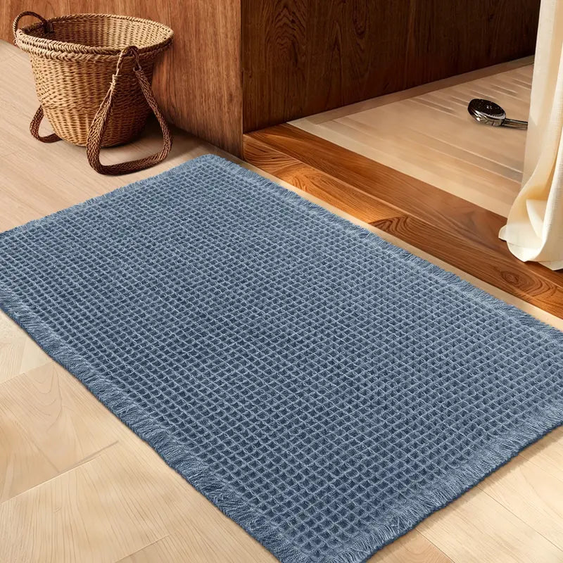 IM HOME Waffle Bath Mat Rugs 1/2/3 Piece, Boho Woven Modern Carpet, Absorbent Bathroom Rugs, Soft Washable Bath Rugs with Tassels for Bathroom, Bedroom, Kitchen, Shower, Tub,Halloween