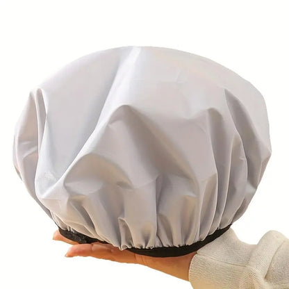 Women's Thick Reusable Bath Cap - 1pc Elastic Tight Fit for Long Hair, Hair Care & Oil Treatments, Shower Use (Home & Bathroom Supply)