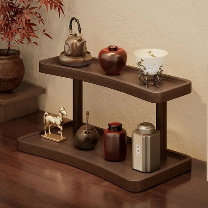 1pc Wooden Cup Holder Organizer - No Assembly Needed, Vanity Shelf for Bathroom, Entryway, Living Room - Space-Saving Countertop Organizer, Bathroom Organization, Bathroom Organizers for Perfumes, Cosmetics, Cups, Accessories