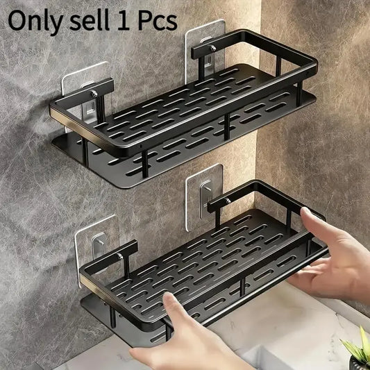 No-Drill Bathroom Shelves, Space-Saving Shower Organizer, Bathroom Organizers for Shampoo, Cosmetics and Soap, Easy-to-Install Durable Bathroom Accessories Caddy Utility Shelf