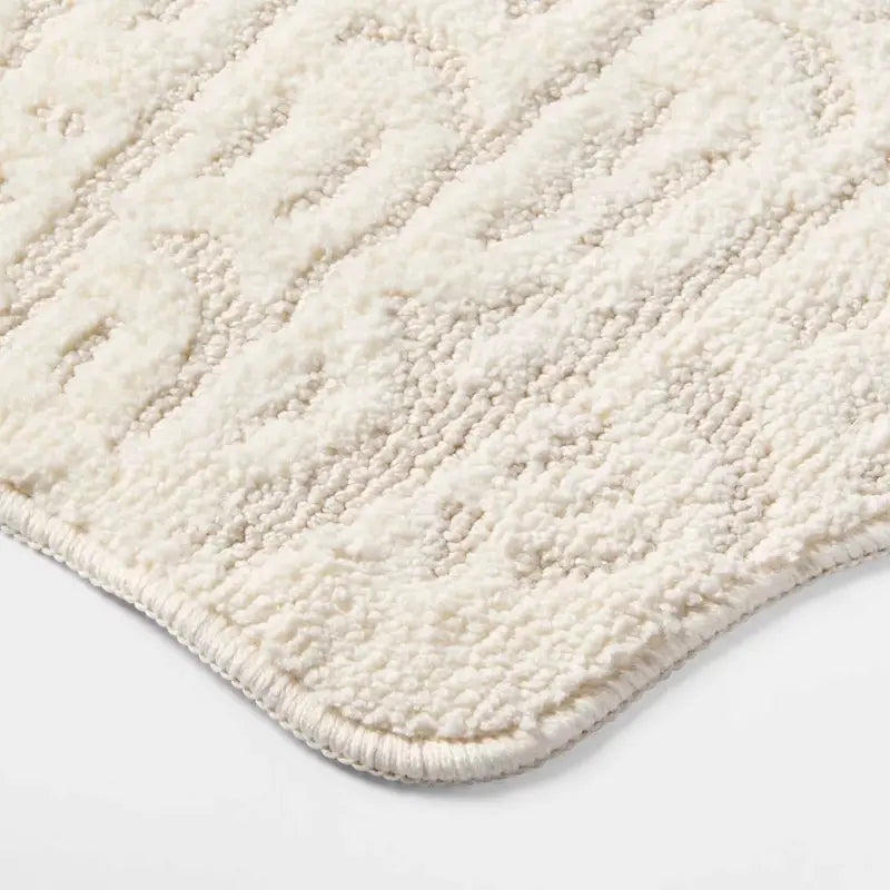 24"x24" Seashell Shaped Coastal Non-Skid Bath Rug - Threshold