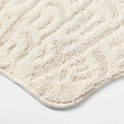 24"x24" Seashell Shaped Coastal Non-Skid Bath Rug - Threshold