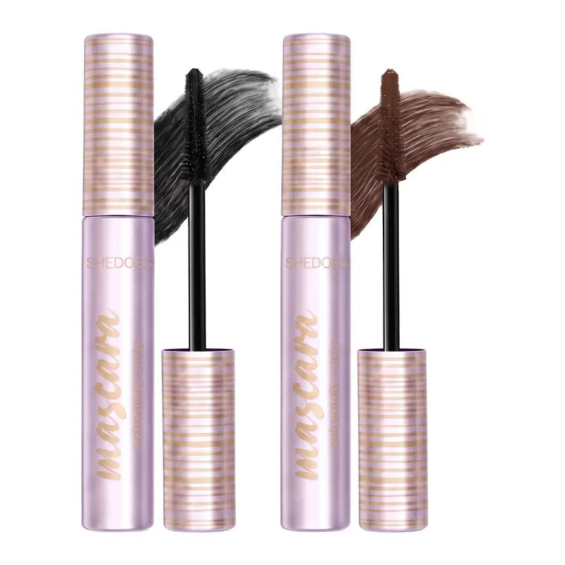 SHEDOES 2-Piece Mascara Duo Set (Black & Brown) - Mascara Volume and Length, Waterproof, Long-Lasting Volumizing Wand, Natural Defining Lashes Kit for Youth Daily Wear