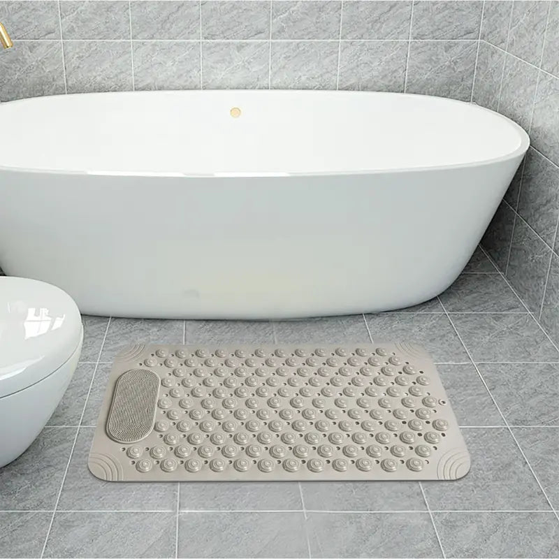 Bath Tub Shower Mat Non Slip Bathtub Mat with Suction Cups, Anti Slip Shower Mat with Drain Holes Suction Cups,Shower Foot Scrubber Mat, Foot Massage Bath Mat