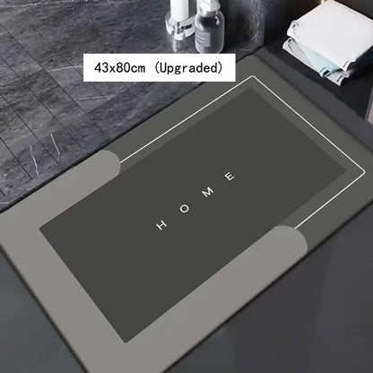 Modernized Magic Diatomaceous Earth Bathroom Mat - Rubber Quick Dry Water Absorbent Soft Mat, Silicone Backed Non-Slip Fade-Resistant Rug, for Bathroom Kitchen (40*60Cm, Black), Diatomaceous Earth Mat