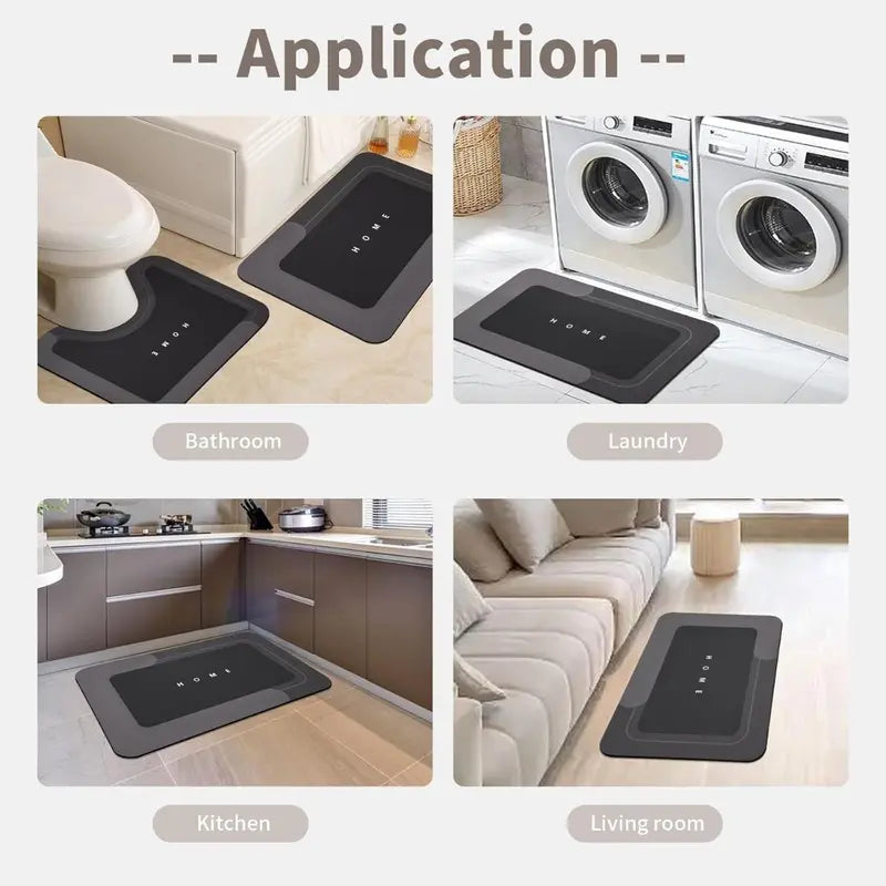 3PCS Multi-Piece Set Bathroom Rug Sets - Nonslip Diatomite-TRP Rectangle Rubber Backing Bath Mats, Durable, Water-Absorbent, Quick-Dry for Indoor Bathroom Home Supplies, Water Absorbent Bathmat