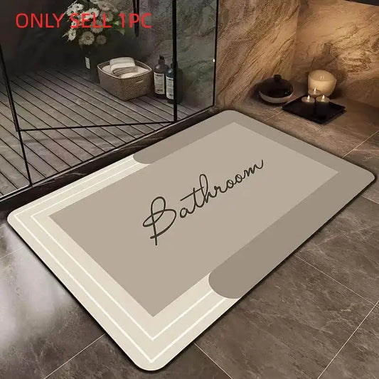 Super Absorbent Diatomaceous Earth Bath Mat, Anti-Slip Fast Drying Shower Mat, Easy Clean Bathroom Kitchen Floor Door Mat, Quick Drying Bath Mat