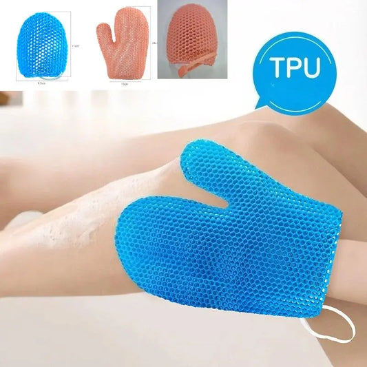TPU Honeycomb Exfoliating Shower Finger Glove Caps - Anti-Bacterial, Breathable, Odorless Bath Gloves, Gentle Exfoliation, 1 Size Beauty, Adult Cleansing Tool, Geometric EVA Body Care Accessory, Massaging Bathroom Home Supply, Accessories for Women