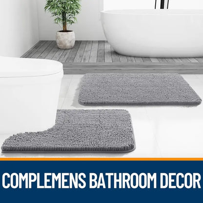 Bathroom Rugs 30x20, Extra Soft Absorbent Chenille Bath Rugs, Rubber Backing Quick Dry, Machine Washable Bath Mats for Bathroom Floor, Tub and Shower, Home Decor Accessories