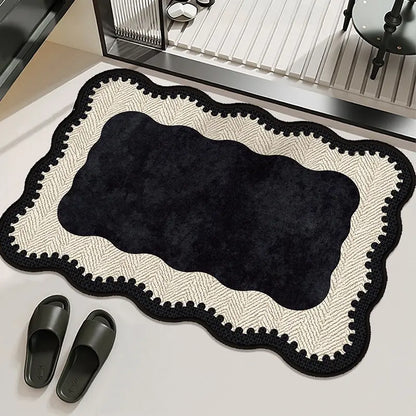 Bamboo Fiber Bathroom Rug, Moisture-Adsorbing Non-Slip Design, Easy Clean &, Ideal for Bathrooms, Bathroom Mats, Bath Rugs Non Slip Washable, Absorbent Bathroom Mat