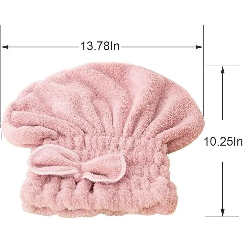 Women's 3-Piece Light Shiny Traditional Polyester Velvet Bow Dry Hair Cap Set, Soft Wet Hair Drying Tool, Beauty & Personal Care Haircare Accessory