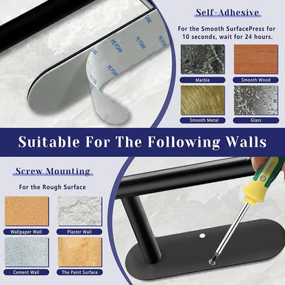 1pc Paper Towel Holder,Self Adhesive or Drilling Paper Towel Holders Under Cabinet,SUS304 Stainless Steel, Space-Saving, Easy Installation for Kitchen, RV & Bathroom-13" Towel Rack for Rolls, Plastic Wrap & More,Dispenser Bin.