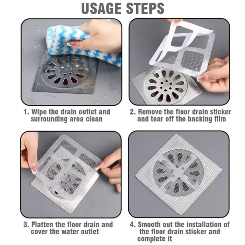 Disposable Drain Cover, Bathroom Sink Bathtub Kitchen Hair Catcher, Easy Prevents Hair Debris Entry, Bath Tool Accessory, Bathroom Essentials Accessories, Bathroom Sink Hair Trap, Bathroom Accessories, Bathroom Gadgets