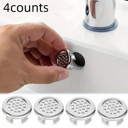 Round Basin Sink Overflow Cover Ring Insert Replacement, Durable Construction & Easy Installation Sink Overflow Ring Cover Insert, Bathroom Accessories Set, Bathroom Gadgets