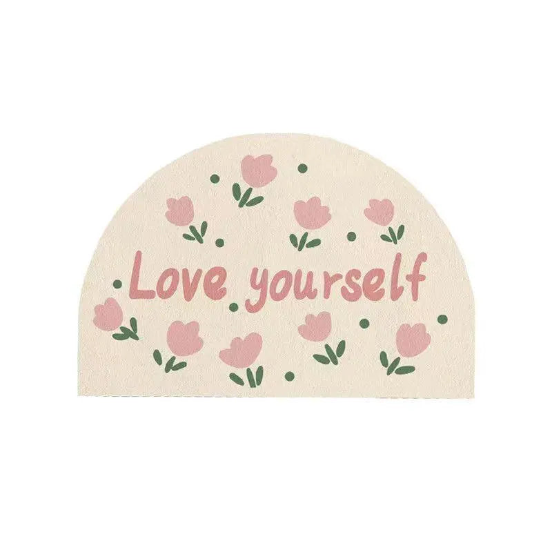 Fluffy Thickened Pad Round Mat - Imitation Cashmere, Anti-Slip, All Seasons Flower World Cactus Flower Car Exterior Decoration Door Mat