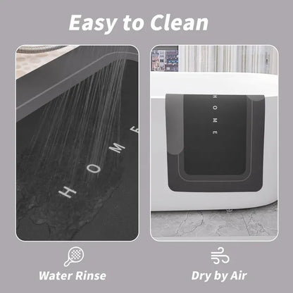 Quick Drying & Water Absorbent Bathroom Rugs 3 Piece, Anti-Slip Rubber Back Bath Mats, U Contour Toilet Rug, Sturdy Floor Mats for Shower, Tub, Bathroom and Kitchen (Black & Grey)