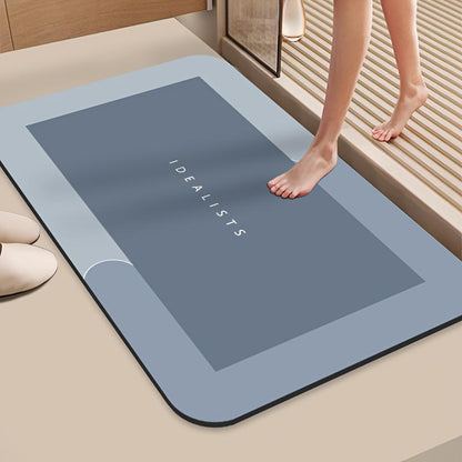 Plush Quick-Dry Absorbent Mat for Bathroom & Kitchen, Non-Slip Water Absorbing Foot Rug, Durable and Dirt-Resistant for High-Traffic Entryways