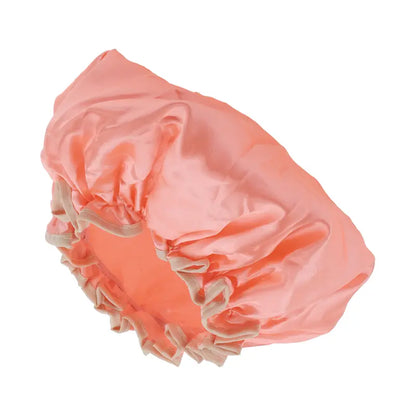 Unique Bargains 1pc Women's Double Layer Shower Cap for Bathroom Vacation Travel Hotel