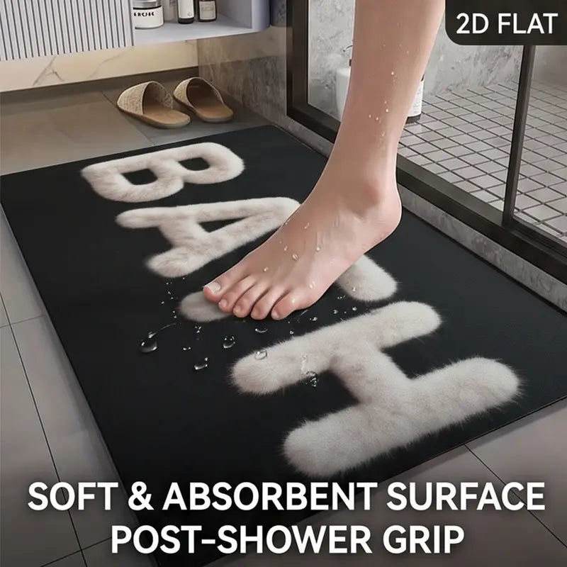 Absorbent Bath Mats - Durable Modern Non-Slip Quick-Dry Bath Mat with Non-Slip Backing for Bathtubs, Laundry Rooms