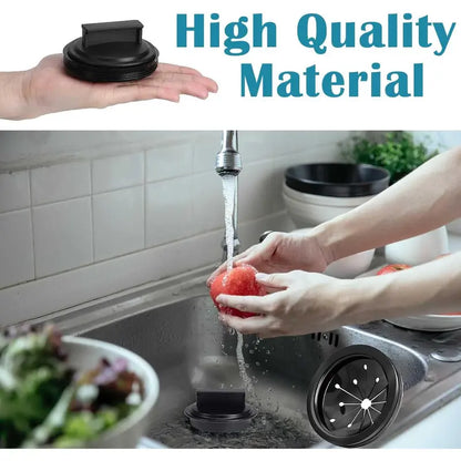 Multi-Function Garbage Disposal Splash Guard & Sink Stopper, 3-1/8 in Durable Drain Plug Cover for Kitchen Sinks, Whirlaway Replacement Rubber Baffle