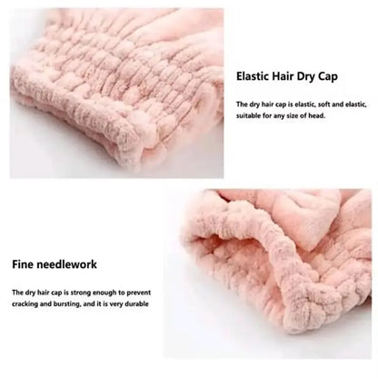 4pcs Shower Cap Set for Women, Soft Ultra-Absorbent Hair Drying Towel Wraps with Bow Decor, Reusable Bathroom Essentials for Adults
