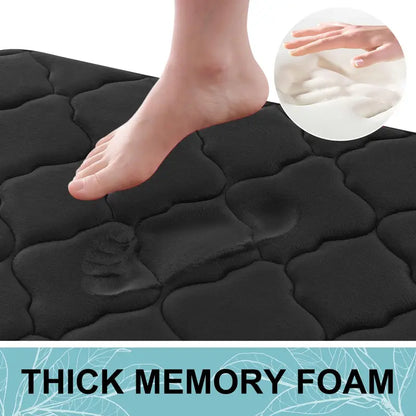 Memory Foam Bath Mat Rug 24x16, Ultra Soft Non Slip and Absorbent Bathroom Rug, Comfortable, Thick Bath Rug Carpet for Bathroom Floor, Tub and Shower