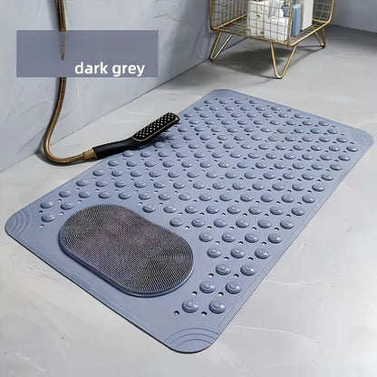 Household Non slip and Anti drop PVC Bathroom Mat Bathroom Mat with Suction Cup and Drain Hole Suitable for Hotels Toilets Showers Easy To Clean and Take Care of Bathroom Accessories