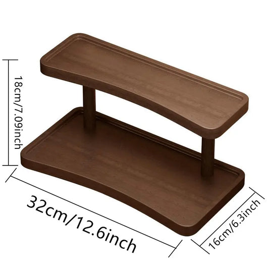 1pc Wooden Cup Holder Organizer - No Assembly Needed, Vanity Shelf for Bathroom, Entryway, Living Room - Space-Saving Countertop Organizer, Bathroom Organization, Bathroom Organizers for Perfumes, Cosmetics, Cups, Accessories