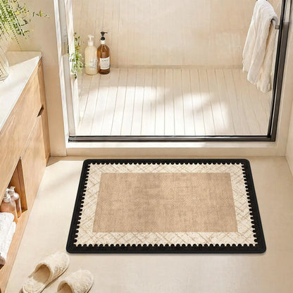 Bathroom Mat, Breathable Quick-Dry Fiber, Non-Slip Bottom, Suitable for Bathrooms and Laundry Areas, Bath Mats For Bathroom Non Slip