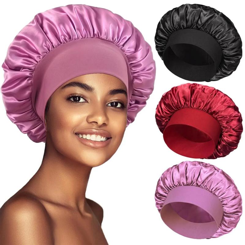 Women's Adjustable Reusable Waterproof Non-Woven Shower Cap, Random Color Shipped Fashion Bathroom Home Supply Accessory