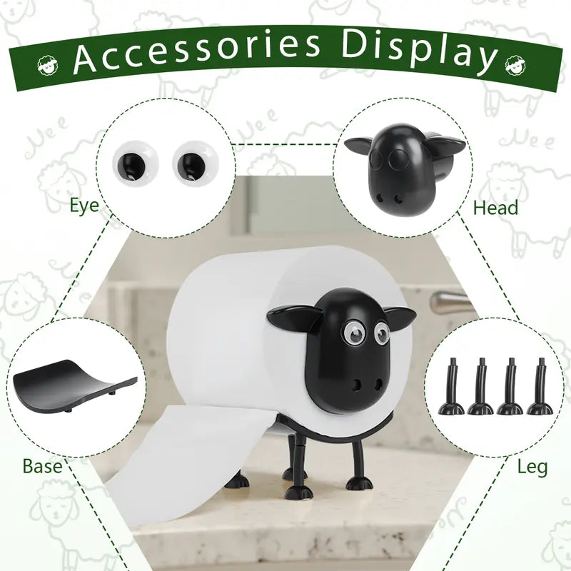 UDROLL 3Pcs Whimsy Funny Toilet Paper Holder, Waterproof PVC Bathroom Space Saver, Household Kitchen/Bath Tissue Storage Decor Gadget